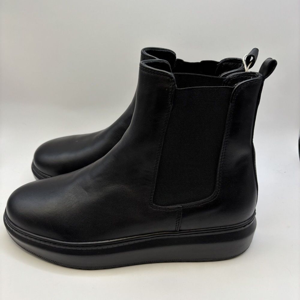 CAFENOIR Women Black Leather Ankle Boots EUR 40 UK 6.5 US 9 $270 MSRP